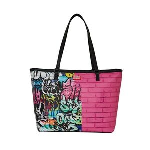 Sprayground Pink and Black Graffiti Tote
